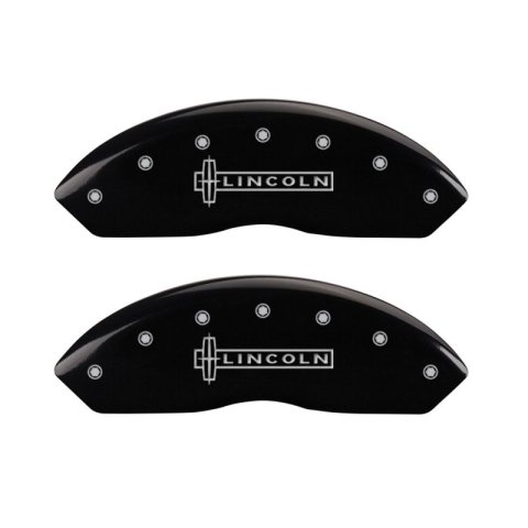 MGP 4 Caliper Covers Engraved Front Lincoln Engraved Rear Star logo Black finish silver ch thumbnail 7