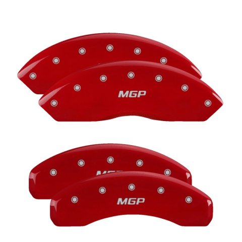 MGP 4 Caliper Covers Engraved Front & Rear MGP Red finish silver ch thumbnail 6