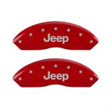 MGP 4 Caliper Covers Engraved Front & Rear JEEP Red finish silver ch thumbnail 1