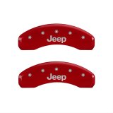 MGP 4 Caliper Covers Engraved Front & Rear JEEP Red finish silver ch thumbnail 2