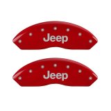MGP 4 Caliper Covers Engraved Front & Rear JEEP Red finish silver ch thumbnail 6