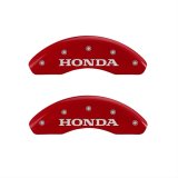 MGP 4 Caliper Covers Engraved Front Honda Engraved Rear H Logo Red finish silver ch thumbnail 1