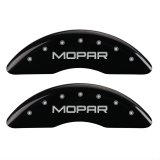 MGP 4 Caliper Covers Engraved Front & Rear MOPAR Black finish silver ch thumbnail 1