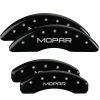 MGP 4 Caliper Covers Engraved Front & Rear MOPAR Black finish silver ch thumbnail 8
