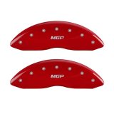 MGP Front set 2 Caliper Covers Engraved Front MGP Red finish silver ch thumbnail 1