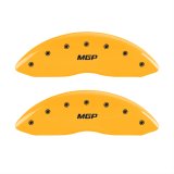 MGP Front set 2 Caliper Covers Engraved Front MGP Yellow finish black ch thumbnail 1