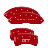 MGP 4 Caliper Covers Engraved Front Mustang Engraved Rear S197/GT Red finish silver ch thumbnail 3
