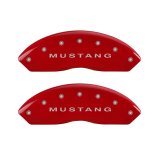 MGP 4 Caliper Covers Engraved Front Mustang Engraved Rear S197/GT Red finish silver ch thumbnail 4