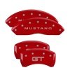 MGP 4 Caliper Covers Engraved Front Mustang Engraved Rear S197/GT Red finish silver ch thumbnail 5