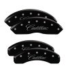 MGP 4 Caliper Covers Engraved Front & Rear Cursive/Cadillac Black finish silver ch thumbnail 5