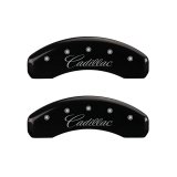 MGP 4 Caliper Covers Engraved Front & Rear Cursive/Cadillac Black finish silver ch thumbnail 7