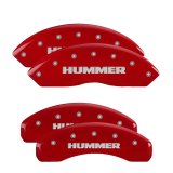 MGP 4 Caliper Covers Engraved Front & Rear Hummer Red finish silver ch thumbnail 3