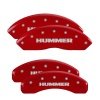 MGP 4 Caliper Covers Engraved Front & Rear Hummer Red finish silver ch thumbnail 5