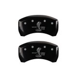 MGP Rear set 2 Caliper Covers Engraved Rear GT500 Shelby & Cobra Black finish silver ch thumbnail 2