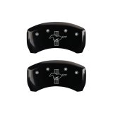 MGP Rear set 2 Caliper Covers Engraved Rear GT500 Shelby & Cobra Black finish silver ch thumbnail 4
