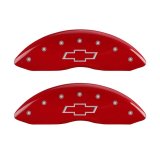 MGP 4 Caliper Covers Engraved Front & Rear Bowtie Red finish silver ch thumbnail 2