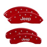 MGP 4 Caliper Covers Engraved Front & Rear JEEP Red finish silver ch thumbnail 2