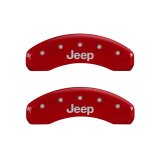 MGP 4 Caliper Covers Engraved Front & Rear JEEP Red finish silver ch thumbnail 6