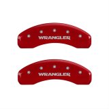 MGP 4 Caliper Covers Engraved Front & Rear WRANGLER Red finish silver ch thumbnail 1