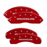 MGP 4 Caliper Covers Engraved Front & Rear WRANGLER Red finish silver ch thumbnail 3