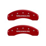 MGP 4 Caliper Covers Engraved Front & Rear WRANGLER Red finish silver ch thumbnail 9