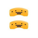 MGP 4 Caliper Covers Engraved Front JEEP Engraved Rear JEEP Grill logo Yellow finish black ch thumbnail 1