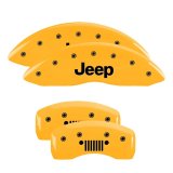 MGP 4 Caliper Covers Engraved Front JEEP Engraved Rear JEEP Grill logo Yellow finish black ch thumbnail 3
