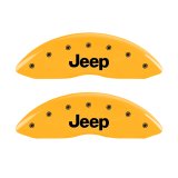 MGP 4 Caliper Covers Engraved Front JEEP Engraved Rear JEEP Grill logo Yellow finish black ch thumbnail 7