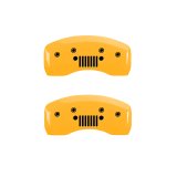 MGP 4 Caliper Covers Engraved Front JEEP Engraved Rear JEEP Grill logo Yellow finish black ch thumbnail 9