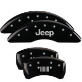 MGP 4 Caliper Covers Engraved Front & Rear MOPAR Black finish silver ch thumbnail 7