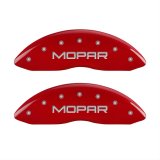 MGP 4 Caliper Covers Engraved Front & Rear MOPAR Red finish silver ch thumbnail 1