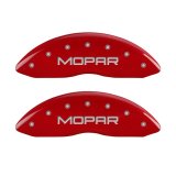 MGP 4 Caliper Covers Engraved Front & Rear MOPAR Red finish silver ch thumbnail 5