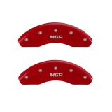 MGP Front set 2 Caliper Covers Engraved Front MGP Red finish silver ch thumbnail 2