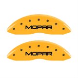 MGP Front set 2 Caliper Covers Engraved Front MOPAR Yellow finish black ch thumbnail 1