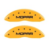 MGP Front set 2 Caliper Covers Engraved Front MOPAR Yellow finish black ch thumbnail 2