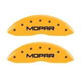 MGP Front set 2 Caliper Covers Engraved Front MOPAR Yellow finish black ch thumbnail 4