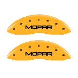 MGP Front set 2 Caliper Covers Engraved Front MOPAR Yellow finish black ch thumbnail 6