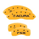 MGP 4 Caliper Covers Engraved Front Acura Engraved Rear TSX Yellow finish black ch thumbnail 7