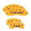MGP 4 Caliper Covers Engraved Front Acura Engraved Rear TSX Yellow finish black ch thumbnail 8