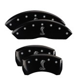 MGP Front set 2 Caliper Covers Engraved Front Oval logo/Ford Yellow finish black ch thumbnail 6