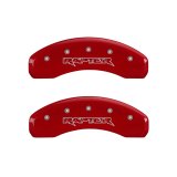 MGP 4 Caliper Covers Engraved Front & Rear Raptor Red finish silver ch thumbnail 6
