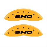 MGP 4 Caliper Covers Engraved Front & Rear SHO Yellow finish black ch thumbnail 1