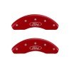 MGP Front set 2 Caliper Covers Engraved Front Oval logo/Ford Red finish silver ch thumbnail 5