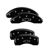 MGP 4 Caliper Covers Engraved Front & Rear Bowtie Black finish silver ch thumbnail 2
