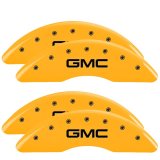 MGP 4 Caliper Covers Engraved Front & Rear GMC Yellow finish black ch thumbnail 3