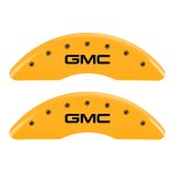 MGP 4 Caliper Covers Engraved Front & Rear GMC Yellow finish black ch thumbnail 6