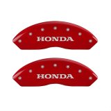 MGP 4 Caliper Covers Engraved Front & Rear Honda Red finish silver ch thumbnail 1