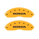MGP 4 Caliper Covers Engraved Front & Rear Honda Yellow finish black ch thumbnail 1