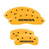 MGP 4 Caliper Covers Engraved Front & Rear Honda Yellow finish black ch thumbnail 4