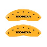 MGP 4 Caliper Covers Engraved Front & Rear Honda Yellow finish black ch thumbnail 5